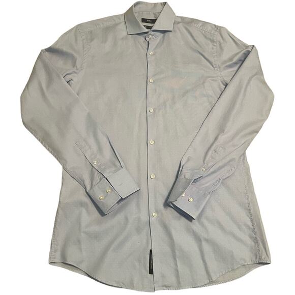 Boss by Hugo Boss Slim Fit Cutaway Collar Light Blue Dress Shirt Size 39/15.5 - Picture 1 of 6